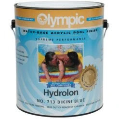 Olympic Hydrolon Water-Based Acrylic Pool Finish 1 Gallon, Bikini Blue