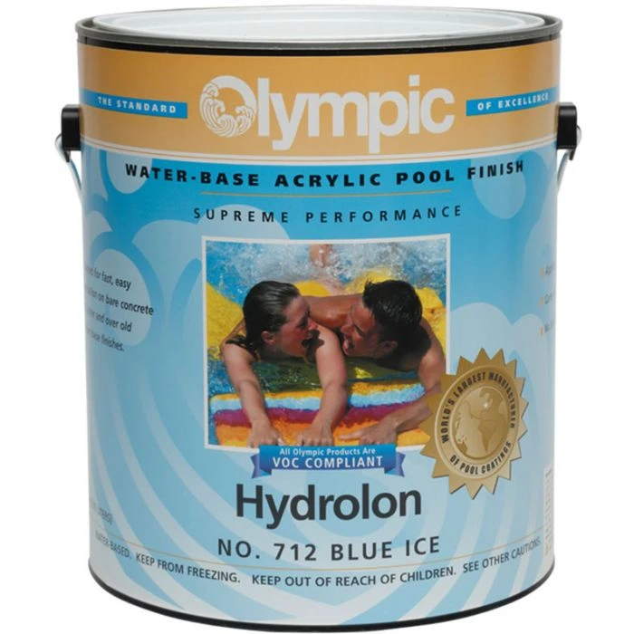 Olympic Hydrolon Water-Based Acrylic Pool Finish 1 Gallon, Blue Ice 3 Olympic Hydrolon Water-Based Acrylic Pool Finish 1 Gallon, Blue Ice