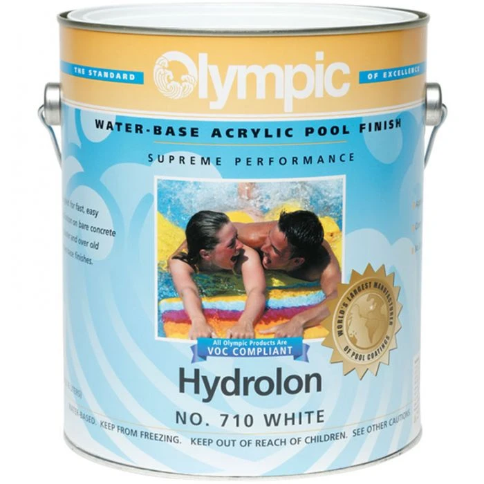 Olympic Hydrolon Water-Based Acrylic Pool Finish 1 Gallon, White 3 Olympic Hydrolon Water-Based Acrylic Pool Finish 1 Gallon, White