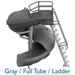 SR Smith Vortex Pool Slide, Full Tube With Staircase, Gray 8 SR Smith Vortex Pool Slide, Full Tube With Staircase, Gray -Harris Shop 5033gray a sq 5
