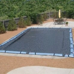 Hi-Tech Micro Mesh Winter Cover For 18x36 Ft Rectangular Pools, 8 Year Warranty, With 12 Water Bags